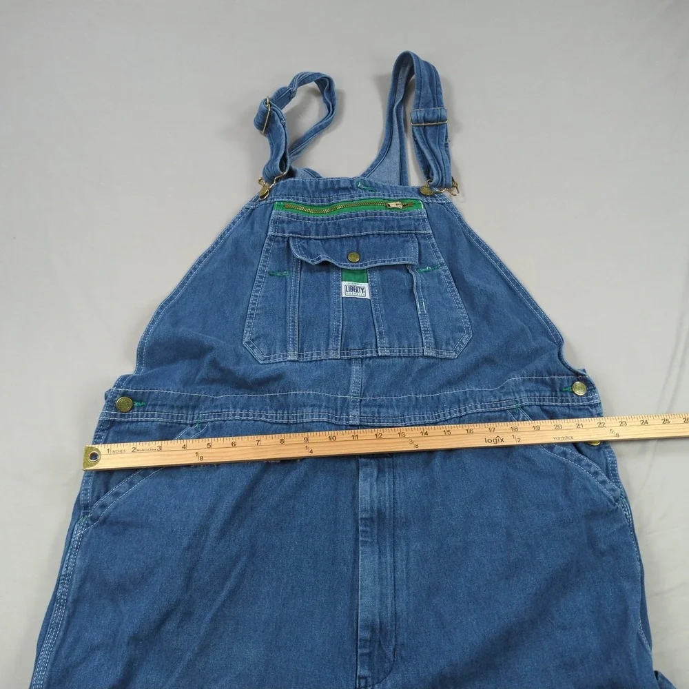 Liberty Overalls Mens 42x32‎ Blue Denim Utility Hamer Loop Carpenter Workwear